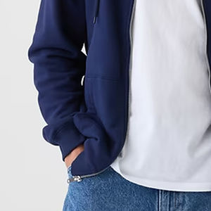 Wholesale Rate Men Zip Up <b>Hoodie</b> With Fleece Material Durable <b>Stitching</b> With Custom Logo Designing Casual Wear With Drawstrings - Product Image 3