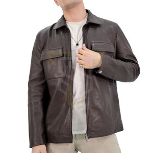 Veste d'hiver en cuir pour homme, couleur unie, fabrication en usine, personnalisez votre propre produit, veste en cuir pour homme en vente - Product Image 3