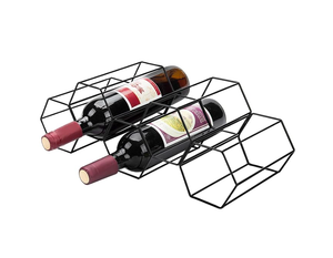 Casiers à vin en métal personnalisés de haute qualité porte-bouteilles de vin fabriqués à la main supports de stockage de vin élégants supports en fer pour la cuisine ou la salle à manger - Product Image 1