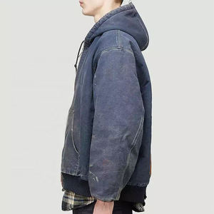 Unisex 500 Gsm Boxy Acid Wash <b>Hoodie</b> with Vintage Embroidery Custom Manufacturer's Drop Shoulder Design for Winter - Product Image 4