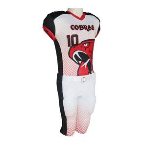 Uniformes de Fútbol Americano Sublimados con MOQ Bajo, Manga Corta, Diseño Personalizado, Kit Completo con Bandera Estadounidense, Material de Poliéster - Product Image 1