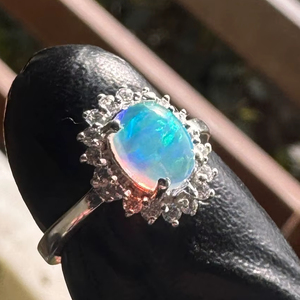 Anillo de Plata de Ley 925 con Ópalo Simulado Vintage para Mujer, Anillos de Compromiso, Aniversario, Boda - Product Image 6