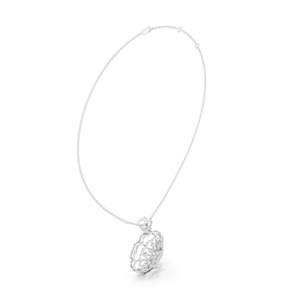 Pendentif élégant en or blanc 10 carats avec diamant de laboratoire taille brillant, plaqué rhodium, bijoux unisexe, cadeau pour mariage, fiançailles, fête - Product Image 5