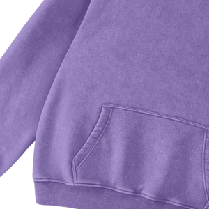 เสื้อฮู้ดผ้าฟลีซสำหรับผู้ชายผ้าคอตตอนโอเวอร์ไซส์โอเวอร์ไซส์ผ้าฟลีซสไตล์สตรีทแวร์แนวสตรีทผ้าคอตตอนสีพื้นออกแบบโลโก้ได้ตามต้องการ - Product Image 5