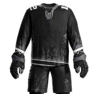 Set Premium Personalizzato di Maglia e Pantaloni da Hockey su Ghiaccio, 100% Poliestere Traspirante e ad Asciugatura Rapida, Abbigliamento Professionale per Allenamento e Partite - Product Image 3