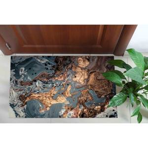 Tapis imprimé à l'encre alcoolisée scintillante - Tapis de couloir de luxe en chenille, avec poils doux - Product Image 5