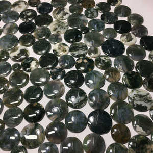 Piedras preciosas sueltas de alta calidad, ágata de cristal azul Natural, cabujón, ágata de musgo, corte ovalado, excelente altura del artículo - Product Image 2