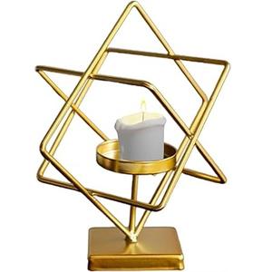 Geometric Design Metal Tealight Holder Golden Finish New Arrival for Festive Home Decorations for Christmas Valentine's Day - Product Image 5
