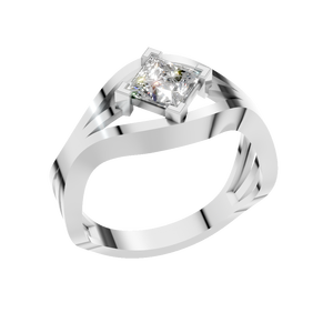 แหวนหมั้นทองคำแท้ 14K สำหรับสุภาพสตรี ประดับเพชรโมอิสซาไนต์ 0.78 กะรัต ทรงเจ้าหญิง แบบโซลิแตร์ ชุบโรเดียม ดีไซน์คลาสสิก รับผลิตแบบ OEM ODM - Product Image 1