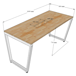 โต๊ะประชุม HBTC008 ดีไซน์ร่วมสมัย รูปทรงสี่เหลี่ยมคางหมู ขนาด 160x80 - Product Image 5