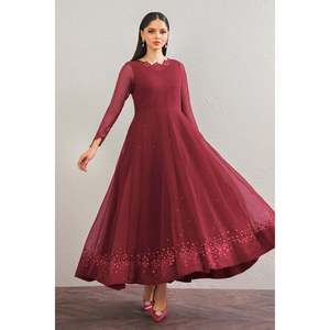 Ensemble en mousseline de soie brodée pour femmes PR-901 - Product Image 2