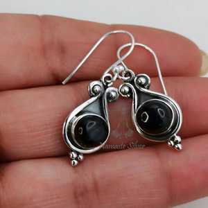 Pendientes de Ónix Negro, Plata de Ley 925 Hechos a Mano, Piedra de Nacimiento de Julio - Product Image 5