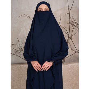 Vêtements islamiques modestes pour femmes Polyester CYK tissu craquelé robe Abaya Khimar approvisionnement en gros pour les vêtements musulmans traditionnels - Product Image 1