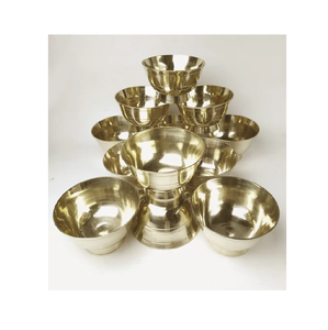 Paquete de regalo, 6 uds., juego de cuencos de postre chapados en oro, taza de helado con cuchara, postre con artesanía india - Product Image 6