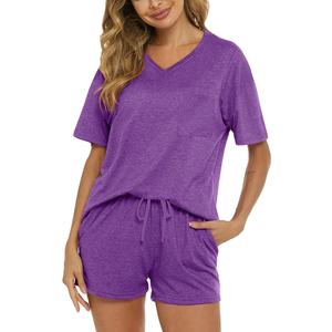 Ensembles d'été deux pièces personnalisés pour femmes, 100 % coton, tenues de jogging, vêtements de nuit, ensemble 2 pièces pour femmes 2026 - Product Image 1