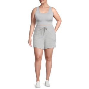 Short d'entraînement de gymnastique à séchage rapide en polaire de grande taille pour femmes avec marque privée pour le yoga et le fitness - Product Image 5