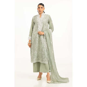 Traje de Verano de 3 Piezas para Mujer, Color Verde, Bordado, para Jardín - Product Image 5