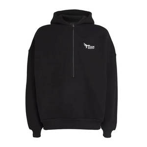 Sweat à capuche quart de zip moderne et décontracté, style pull demi-zip, confortable pour le quotidien - Product Image 1