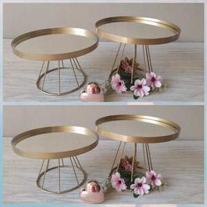 Support à gâteau en métal massif fantaisie 2026 avec surface polie lisse, idéal pour les tables de présentation de boulangerie, les mariages et les services de thé - Product Image 5