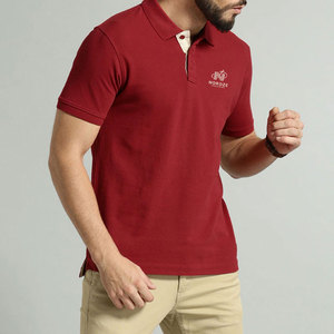 Couleur unie 100% coton hommes pour polo pour adultes grande taille vêtements d'été tissu tricoté pour polo à vendre - Product Image 5