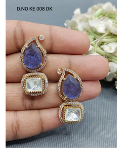 Boucles d'oreilles traditionnelles de style antique avec design en moissanite parfaites pour les vêtements ethniques et les fêtes d'Inde - Product Image 5