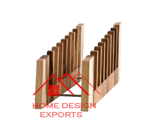 Organisateur de magazines en bois et support de livre porte-revues en bois sculpté à la main en bois naturel fini 2024 meilleure vente - Product Image 2