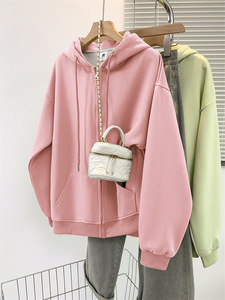 Sweat à capuche en molleton pour femme Pull uni décontracté avec broderie personnalisée Sweatshirts à capuche zippés OEM pour femmes Expédition DDP - Product Image 6