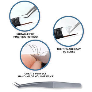 Pinzas Curvas de Precisión para Extensión de Pestañas, Acero Inoxidable Antiestático, Herramienta de Aislamiento de Volumen para Pestañas para Artistas Profesionales de Pestañas - Product Image 4