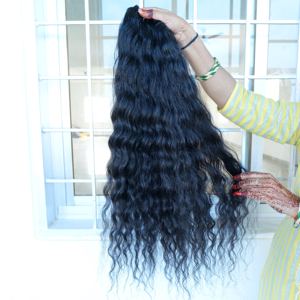 หนังกําพร้าผูกเวอร์จินดิบชิดชิดสีดําธรรมชาติ Kinky ตรง 100% วัดที่ยังไม่ได้แปรรูปต่อผมมนุษย์อินเดีย - Product Image 4