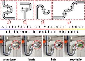 El tubo del fregadero del inodoro obstruido hogar 6 mm <span class=keywords><strong>ducha</strong></span> fuerte limpiador de drenaje espiral comercial - Product Image 4