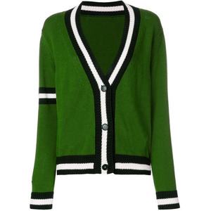 Suéteres Cárdigan de Punto Personalizados de Alta Calidad con Cuello en V, Unisex, Moda Casual, Logotipo Bordado en Patchwork, Varios Tamaños - Product Image 1