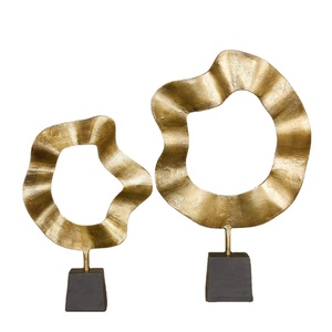 Classic Round Metal <b>Ribbon</b> Ring Abstract Accent Set of 2 - Product Image 1