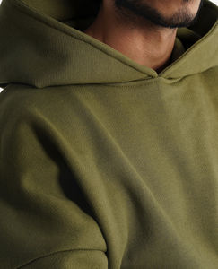 Sweat-shirts à capuche unisexes à épaules tombantes, couleur unie, nouveau style, 500 GSM, grande taille, surdimensionné, 100% coton, designs personnalisés, vêtements d'hiver - Product Image 2