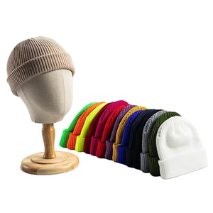 Fabricante de Gorros de Punto Suaves al por Mayor, Gorro de Invierno Marrón, Verde y Blanco, Gorros de Punto Personalizados Unisex para Mujeres y Hombres - Product Image 1