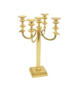 Candelabros de latón con soporte de vela de 5 brazos para iluminación de mesa uso decorativo soporte de vela en venta al por mayor - Product Image 3