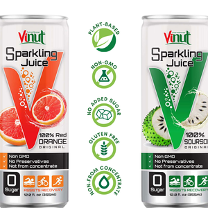 Naranja espumoso OEM ODM Etiqueta Privada fabricante de bebidas formulación personalizada FÁBRICA DE Vietnam 330ml lata de aluminio 24 por caja - Product Image 2