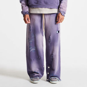 Alta calidad Color sólido Streetwear hombres peso pesado pulóver Sudadera con capucha algodón desteñido desgastado lavado gota hombro crop sudaderas con capucha - Product Image 4