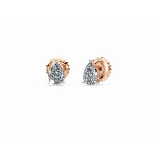 Boucles d'oreilles de fiançailles classiques en or 18 carats de haute qualité, bijoux de luxe en diamant taille poire, vente en gros B2B, exportation - Product Image 1