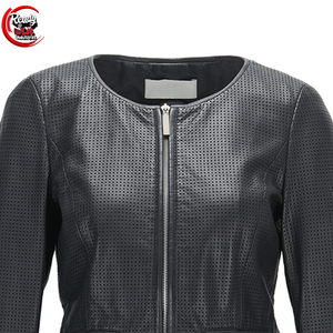 Veste en cuir légère grande taille au design personnalisé pour femmes veste de moto à la mode coton matelassé remplissage respirant brut - Product Image 3