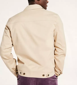 Chaqueta bomber ecológica impermeable para hombre con parche bordado personalizado con sarga de algodón y tela de lona - Product Image 3