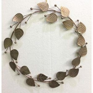 Handmade Unique Round Leaf Shape Metal <b>Wreath</b> New Iron <b>Christmas</b> Decoration for <b>Outdoor</b> Living Room Wall - Product Image 3