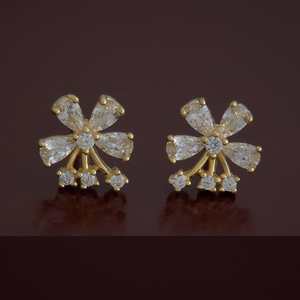 92.5 <b>Silver</b> <b>Stud</b> <b>Earrings</b> Cute Flower and Number Shaped Religious Diamond Accent Religious Gift 180835 - Product Image 1