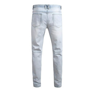 Pantalones Vaqueros Ajustados de Estilo Urbano para Hombre, Diseño Personalizado, Cintura Media, Cierre de Botones, Mezclilla de Calidad, Precio Bajo - Product Image 2