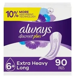 Serviettes d'incontinence Always Discreet, absorption extra forte, longueur longue, 90 unités - Product Image 6