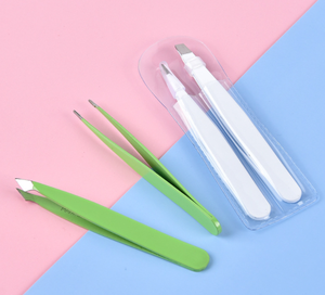 Haute qualité US populaire 2 pièces pince à épiler Extension de cils ensemble outils de dissolvant de sourcils de couleur blanche - Product Image 3