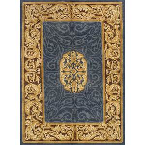 Tapis en laine noué à la main Aalam Blue Pae-5940 à motif médaillon pour la décoration de la maison et de la voiture, salon, taille 9x12, tapis Jaipur US - Product Image 1