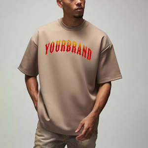 T-shirts Streetwear Homme en Coton Tricoté 100% Solide, Respirants, Anti-Plis, Coupe Classique, 300 Grammes, Vierge – Meilleures Ventes - Product Image 4