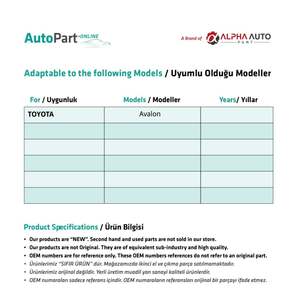 Equipo de Reparación de Cortinas para Toyota Avalon - Product Image 2