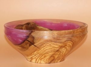 Bol en résine en bois unique fait à la main pièce maîtresse décorative cuisine rustique moderne accent de maison élégant - Product Image 4