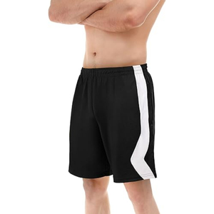 Pantalones cortos de gimnasio de alta calidad para hombre, pantalones cortos de verano de secado rápido para correr, pantalones cortos elásticos de algodón personalizados con patrón sólido al por mayor - Product Image 4